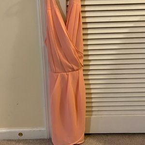 Cross across Back Peach Dress
